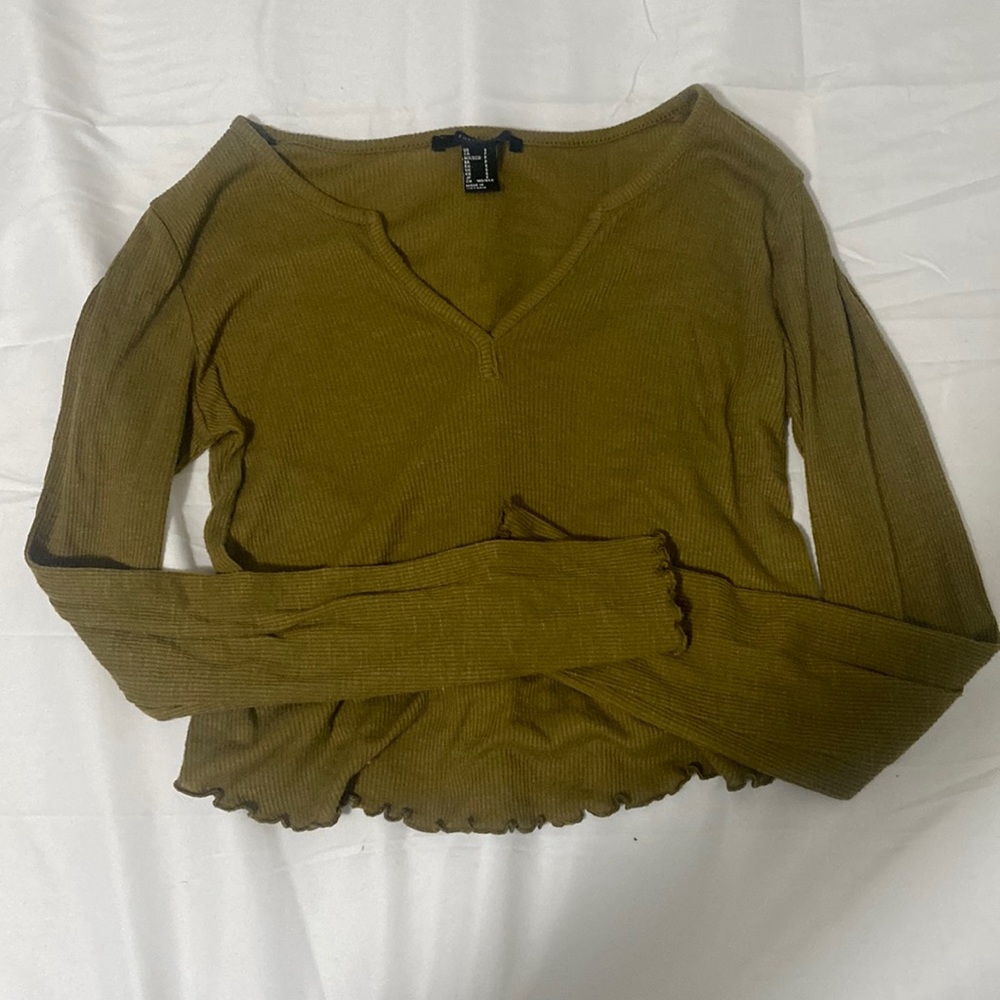dark green lettuce trim long sleeve
